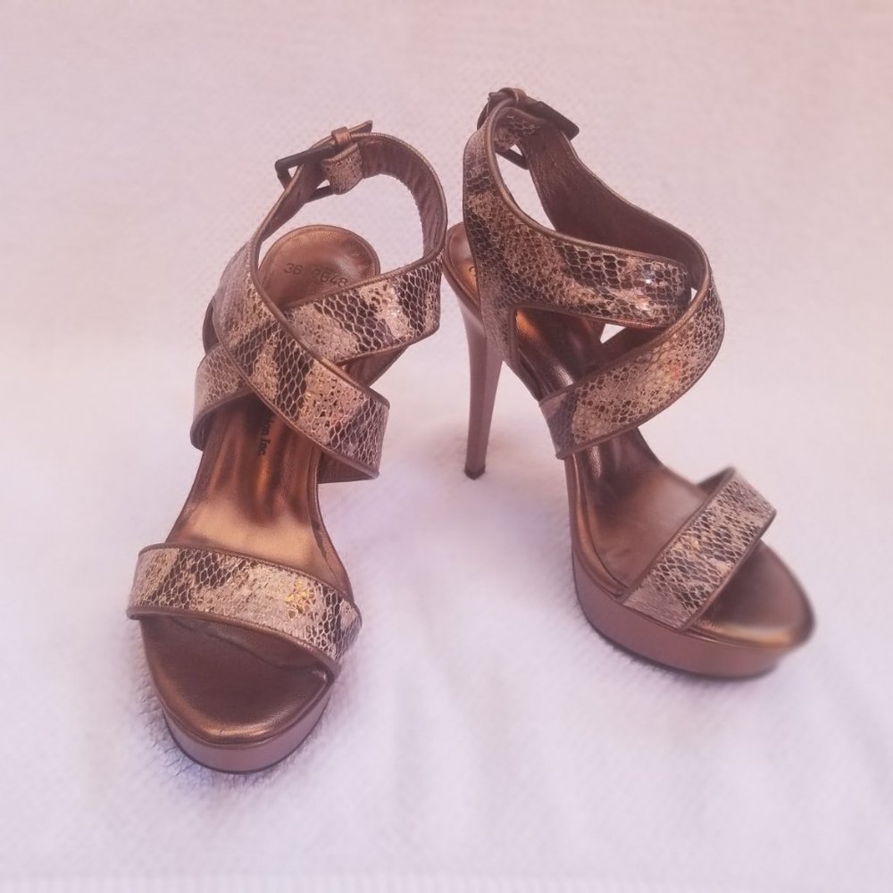 Strapped leather heels for your closet.